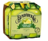 Lốc 4 Nước Ép có gas Bundaberg Úc 375ml x 4 - Lemon, Lime & Bitters