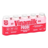 Lốc 5 chai sữa chua uống men sống Vinamilk Probi vị dâu 65 ml (từ 1 tuổi)