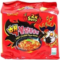 Lốc 5  Gói Mì Gà siêu cay x2 Samyang  Hàn Quốc 140g/ gói