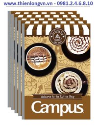 Lốc 5 quyển vở kẻ ngang 120 trang B5 Coffee Shop Campus NB-BCOF120 - Nâu
