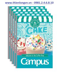 Lốc 5 quyển vở kẻ ngang 120 trang B5 Coffee Shop Campus NB-BCOF120 - Xanh