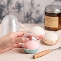Lốc 50 hộp nhựa tròn có nắp màu sắc dễ thương đựng bánh mochi, cupcake, rau câu, bánh trung thu