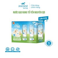 Lốc 6 Chai Nước Gạo Rang Tổ Yến Nguyên Sợi Justnest yến 10% (Chai 160ml)