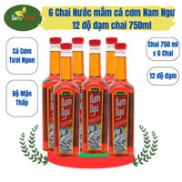 Lốc 6 Chai Nước mắm cá cơm Nam Ngư 12 độ đạm chai 750ml