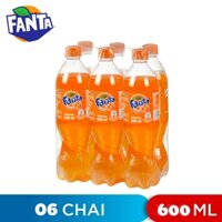 LỐC 6 CHAI NƯỚC NGỌT HƯƠNG CAM FANTA 600ML