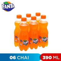 LỐC 6 CHAI NƯỚC NGỌT HƯƠNG CAM FANTA 390ML