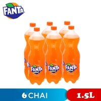 LỐC 6 CHAI NƯỚC NGỌT HƯƠNG CAM FANTA 1.5L