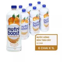 Lốc 6 chai nước sữa trái cây Nutri Boost vị cam 1L