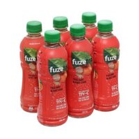 Lốc 6 chai nước trà Fuze Tea vị đào và hạt chia 350 ml