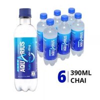 Lốc 6 chai nước uống Aquarius bổ sung vitamin và khoáng 390ml