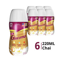 Lốc 6 chai sữa nước Glucerna hương vani 220ml