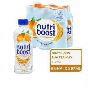 Lốc 6 chai sữa trái cây Nutriboost hương cam 297ml