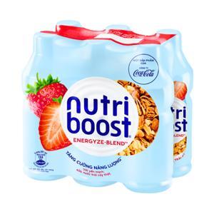 Lốc 6 chai sữa trái cây Nutriboost hương dâu 297ml