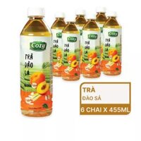 Lốc 6 chai trà đào sả Cozy 455ml