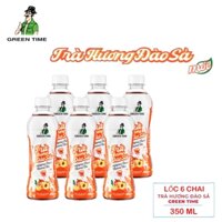 LỐC 6 CHAI TRÀ HƯƠNG ĐÀO SẢ LEMONGRASS PEACH FLAVORED TEA GREEN TIME 350ML