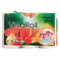 Lốc 6 cuộn giấy vệ sinh PREMIER Vinaroll không mùi 3 lớp