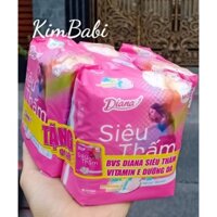 Lốc 6 Gói Băng Vệ Sinh Diana Siêu Thấm Siêu Mỏng Cánh 23cm