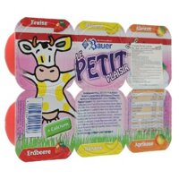 Lốc 6 hộp sữa chua phô mai Kidsmix Le Petit Plaisir vị dâu, chuối và mơ 50g (từ 6 tháng)