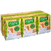Lốc 6 Hộp Sữa đậu Nành Nguyên Chất ít đường Fami 200ml