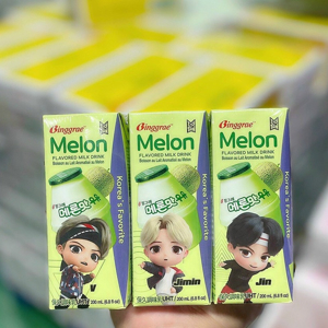 Lốc 6 hộp sữa tươi tiệt trùng hương dưa lưới Binggrae 200ml