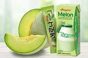 Lốc 6 hộp sữa tươi tiệt trùng hương dưa lưới Binggrae 200ml