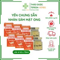 Lốc 6 hũ Tổ Yến Thật Chưng Sẵn Nhân Sâm Mật Ong – Yến Sào Nha Trang – Lọ 70ml