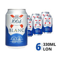 Lốc 6 lon bia 1664 Blanc 5.0% 330ml