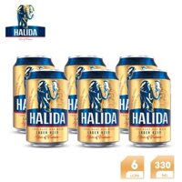 LỐC 6 LON BIA HALIDA 330ML