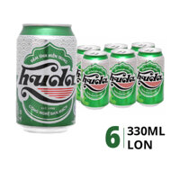 Lốc 6 lon bia Huda 4.7% 330ml