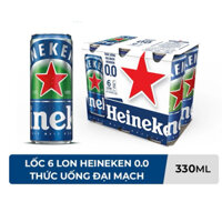 LỐC 6 LON BIA KHÔNG CỒN HEINEKEN 0.0
