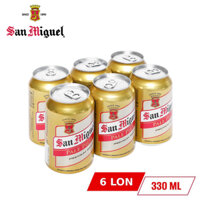 LỐC 6 LON BIA PALE PILSEN SAN MIGUEL 330ML