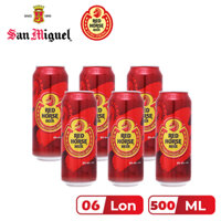 LỐC 6 LON BIA RED HORSE SAN MIGUEL 500ML