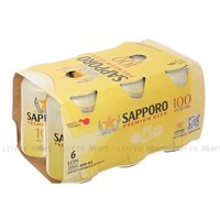 Lốc 6 Lon Bia Sapporo Premium 100% Malt 3.5% Lon 330ml