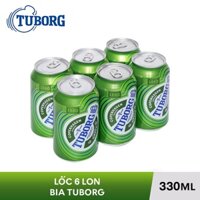 LỐC 6 LON BIA TUBORG 330ML