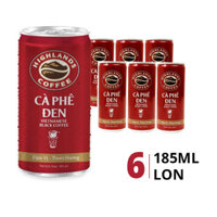 Lốc 6 lon cà phê đen Highlands Coffee 185ml