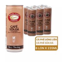 Lốc 6 lon cà phê sữa đá Highlands Coffee 235ml