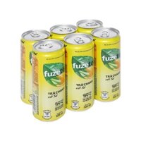 Lốc 6 lon Fuzetea chanh sả lon 320ml MOONSHINE-FOODS