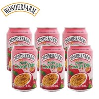 LỐC 6 LON NƯỚC CHANH DÂY PASSION FRUIT JUICE WONDERFARM 310ML