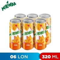 LỐC 6 LON NƯỚC NGỌT CAM MIRINDA 320ML