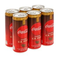 Lốc 6 lon nước ngọt Coca Cola thêm cà phê 330ml