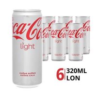 Lốc 6 lon nước ngọt CocaCola Light 320ml