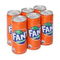Lốc 6 lon nước ngọt Fanta vị cam 320 ml