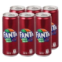 Lốc 6 lon nước ngọt Fanta vị xá xị 330 ml
