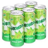 Lốc 6 lon nước ngọt Mirinda xanh soda kem 320ml