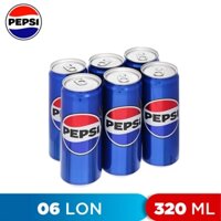 LỐC 6 LON NƯỚC NGỌT PEPSI 320ML
