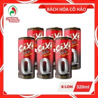 LỐC 6 LON NƯỚC NGỌT SÁ XỊ ZERO KHÔNG ĐƯỜNG CHƯƠNG DƯƠNG 320ML