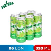 LỐC 6 LON NƯỚC NGỌT VỊ SODA KEM MIRINDA 320ML