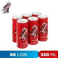 LỐC 6 LON NƯỚC TĂNG LỰC HƯƠNG DÂU TÂY ĐỎ STING 320ML