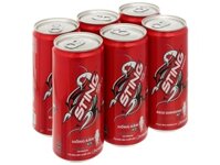 Lốc 6 Lon Nước Tăng Lực Sting Dâu 320ml