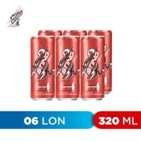 Lốc 6 Lon Nước Tăng Lực Sting Dâu 320mlLon